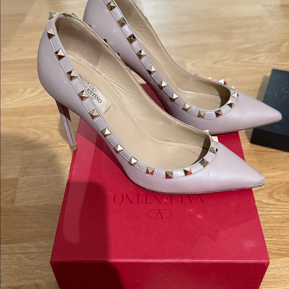 Valentino Pink Studded Heels - Picture 1 of 4